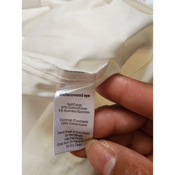 Undiscovered Eye Tunic Womens Large White Anthropology Raw Hem Oversized - Picture 6 of 10